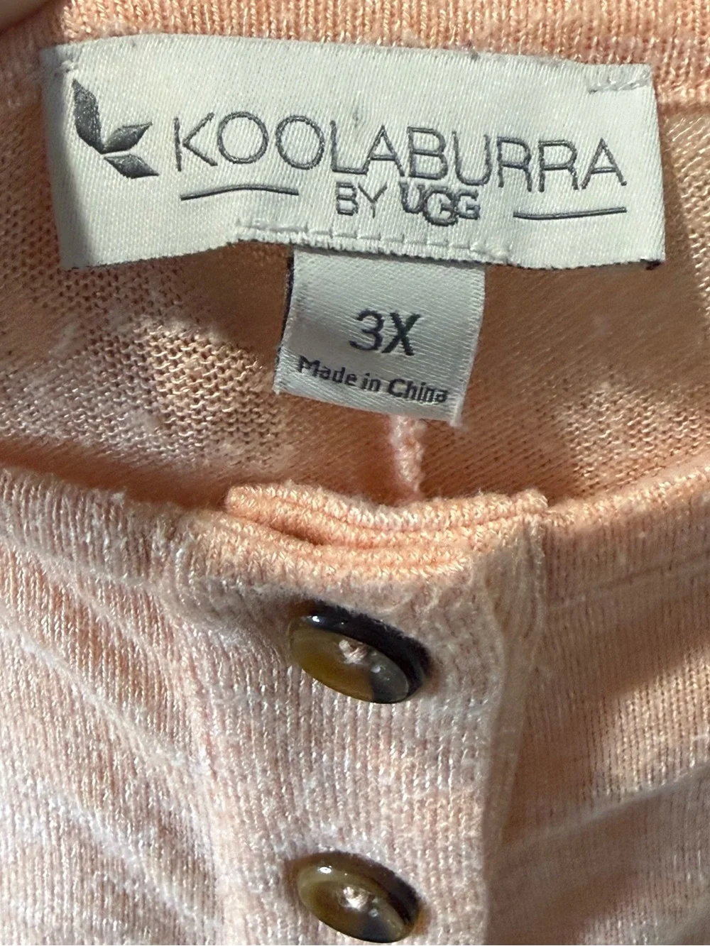 Koolaburra by Ugg Lightweight Knit Henley Rompers Size 3X Peach Pink Loungewear